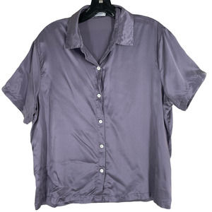 𝅺LALORAS SILK LOUNGE SHIRT IN PLUM